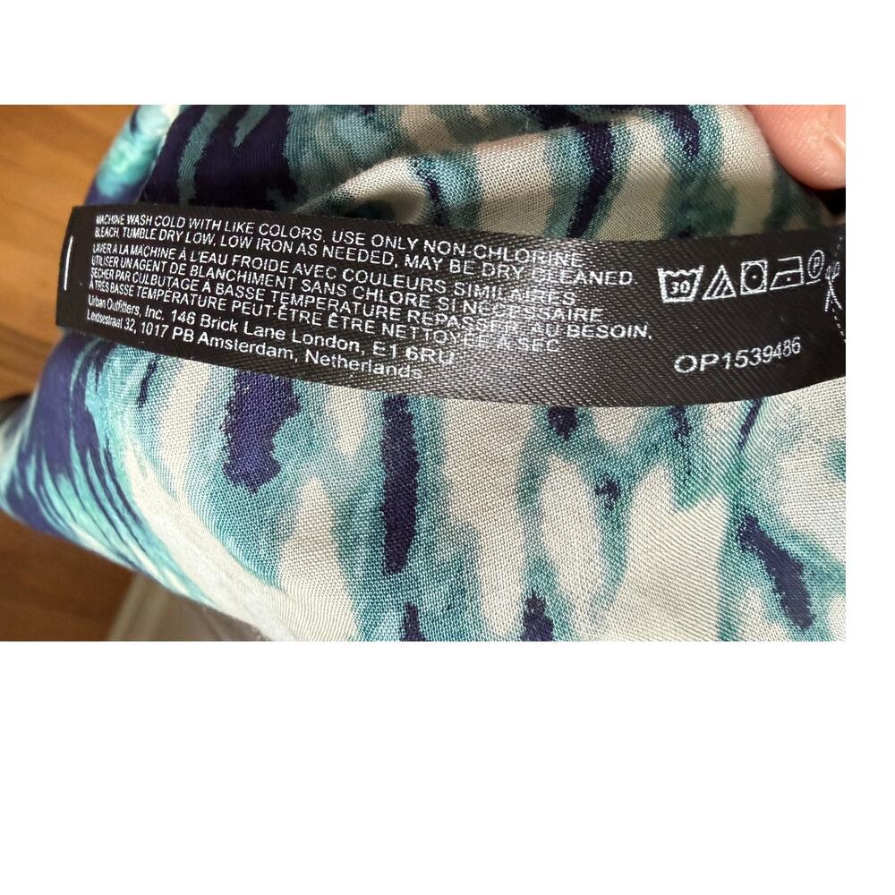 Anthropologie Dolan Eliska Maxi Dress XL Blue Green Abstract Tie Dye Strappy EUC - Picture 5 of 6